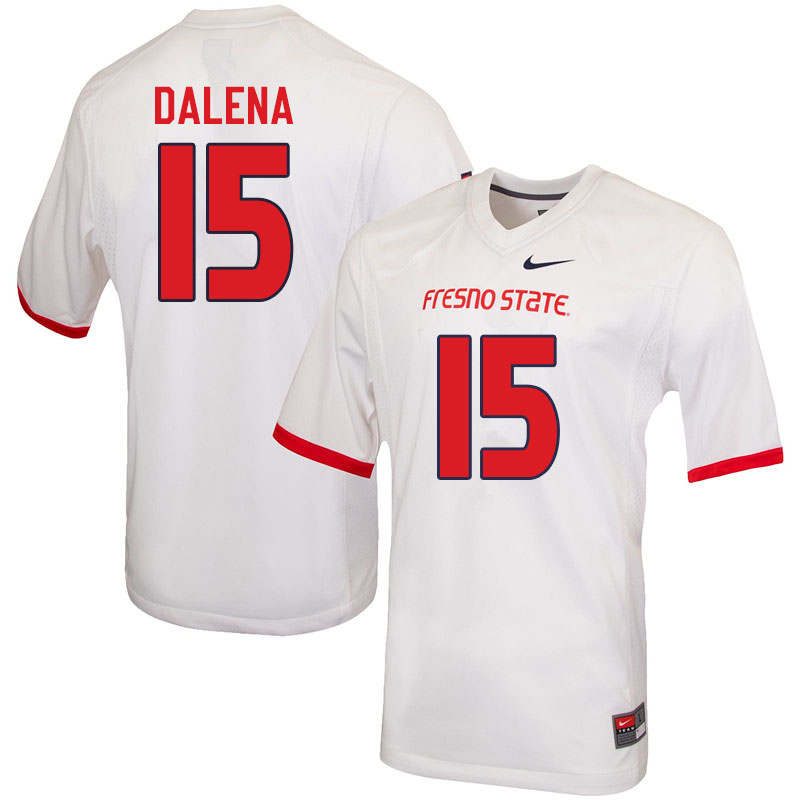 Men #15 Mac Dalena Fresno State Bulldogs College Football Jerseys Sale-White